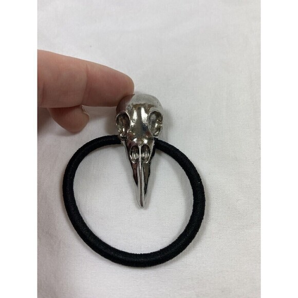 Bird Skull Hair Tie Black Pewter - Picture 5 of 5